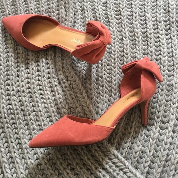 BAMBOO Shoes - BAMBOO Mauve Pink Bow kitten heel size 10